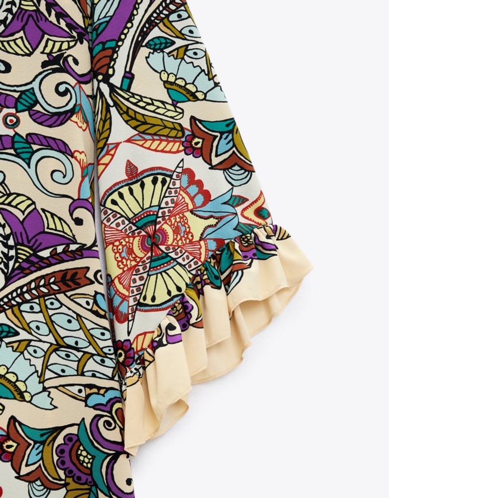 Zara Printed Midi Dress Size Medium - Picture 10 of 11
